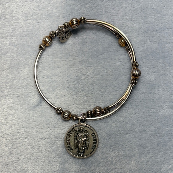 The Unbranded Brand Jewelry - Archangel Gabriel Two-Tone Charm Bracelet